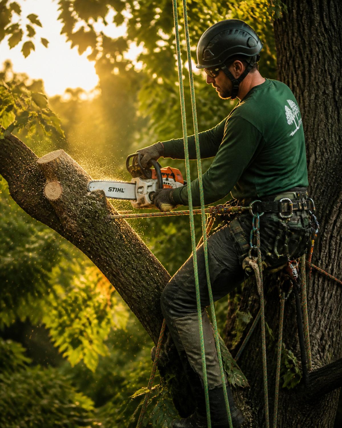 Joe Maners performing professional tree pruning